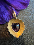 Antique Victorian Heart Shaped Amethyst and Pearl Pendant