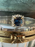 Ring. Sapphire and Diamond Cluster Ring.
