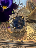 Ring. Sapphire and Diamond Cluster Ring.