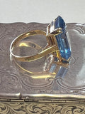 Ring. Beautiful London Blue Topaz, set in solid 9ct gold.