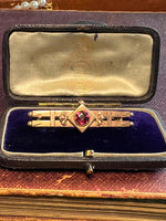 Antique Victorian Garnet Brooch
