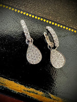 Diamond Pear Shaped Drop Earrings.